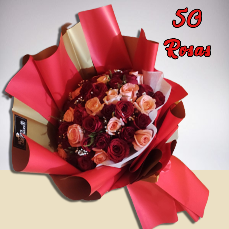 Ramo buchón de 50 rosas