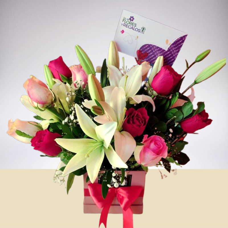 Ramo de lirios con rosas