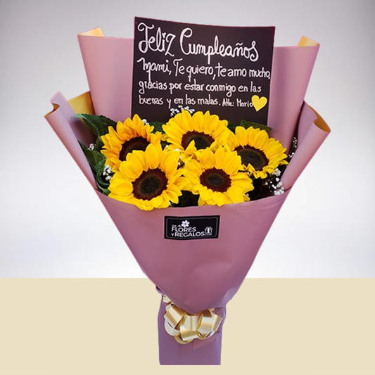 Ramo de 5 Girasoles - Entrega a domicilio